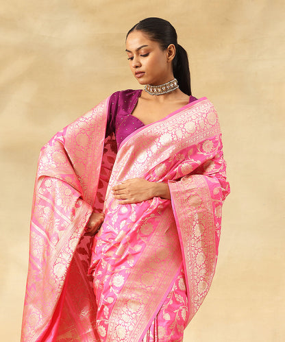 Handloom_Candyfloss_Pink_Pure_Katan_Silk_Handloom_Banarasi_Saree_With_Zari_Jaal_WeaverStory_01