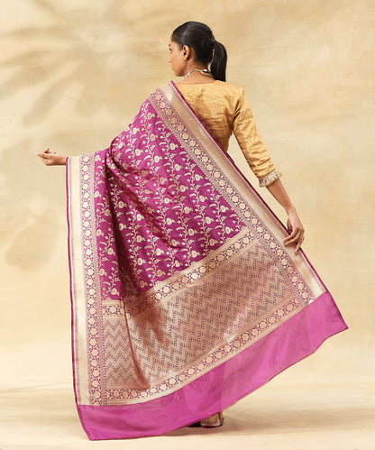 Purple_Handloom_Pure_Katan_Silk_Banarasi_Saree_With_Zari_Jaal_And_Flowers_WeaverStory_03