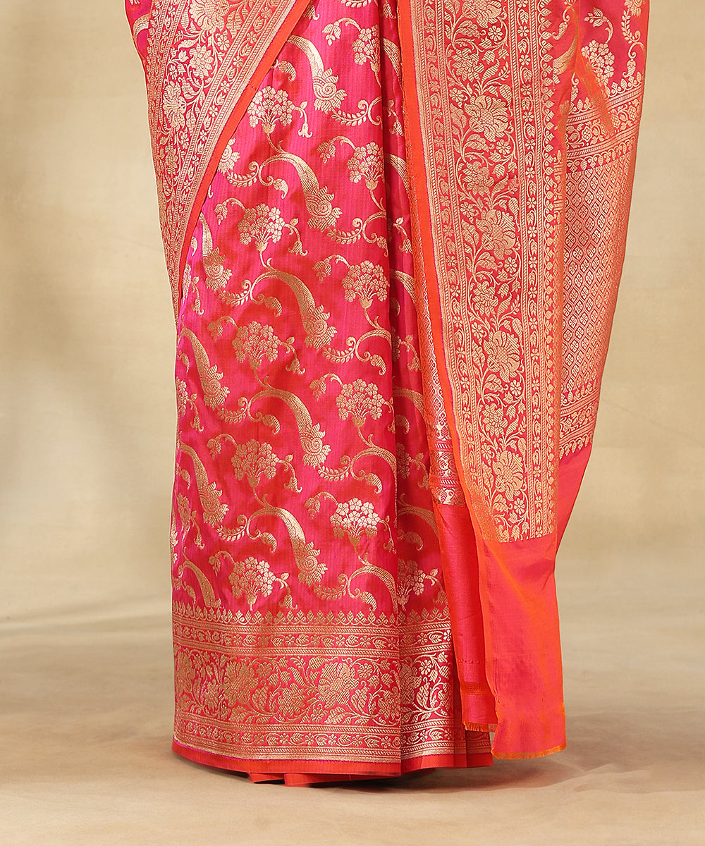 Light_Pink_Pure_Katan_Silk_Handloom_Banarasi_Saree_With_Zari_Jaal_With_Flowers_WeaverStory_04