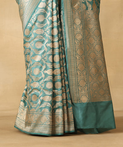 Handloom_Ocean_Blue_Pure_Katan_Silk_Banarasi_Saree_With_Zari_Jaal_And_Flowers_WeaverStory_04