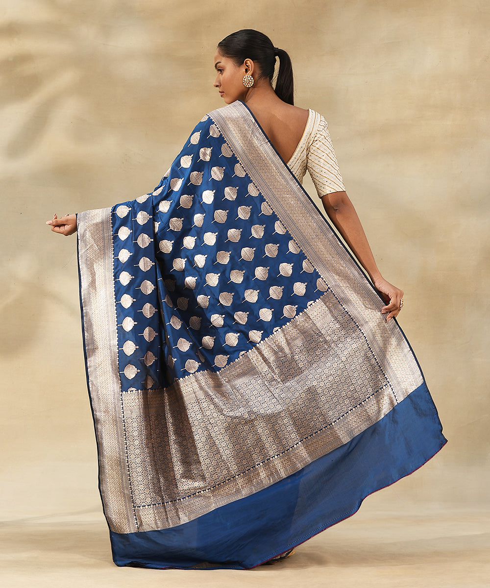 Blue_Handloom_Pure_Katan_Silk_Banarasi_Saree_With_Zari_Jaal_And_Traditional_Motifs_WeaverStory_03