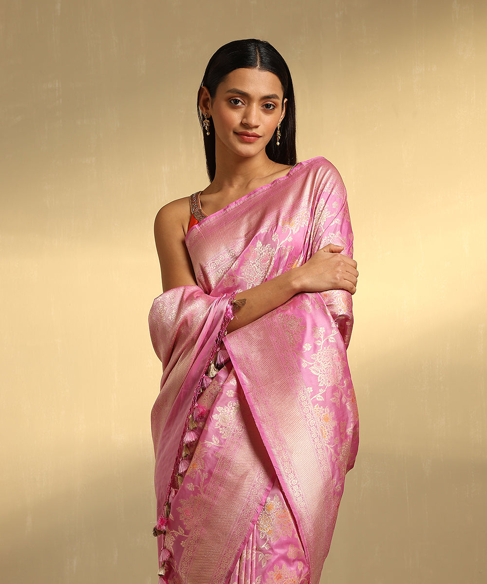 Rose_Pink_Handloom_Pure_Katan_Silk_Banarasi_Saree_With_Floral_Meenakari_Jaal_WeaverStory_02