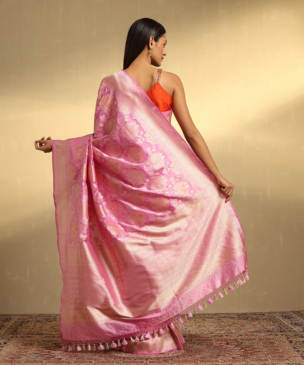 Rose_Pink_Handloom_Pure_Katan_Silk_Banarasi_Saree_With_Floral_Meenakari_Jaal_WeaverStory_03