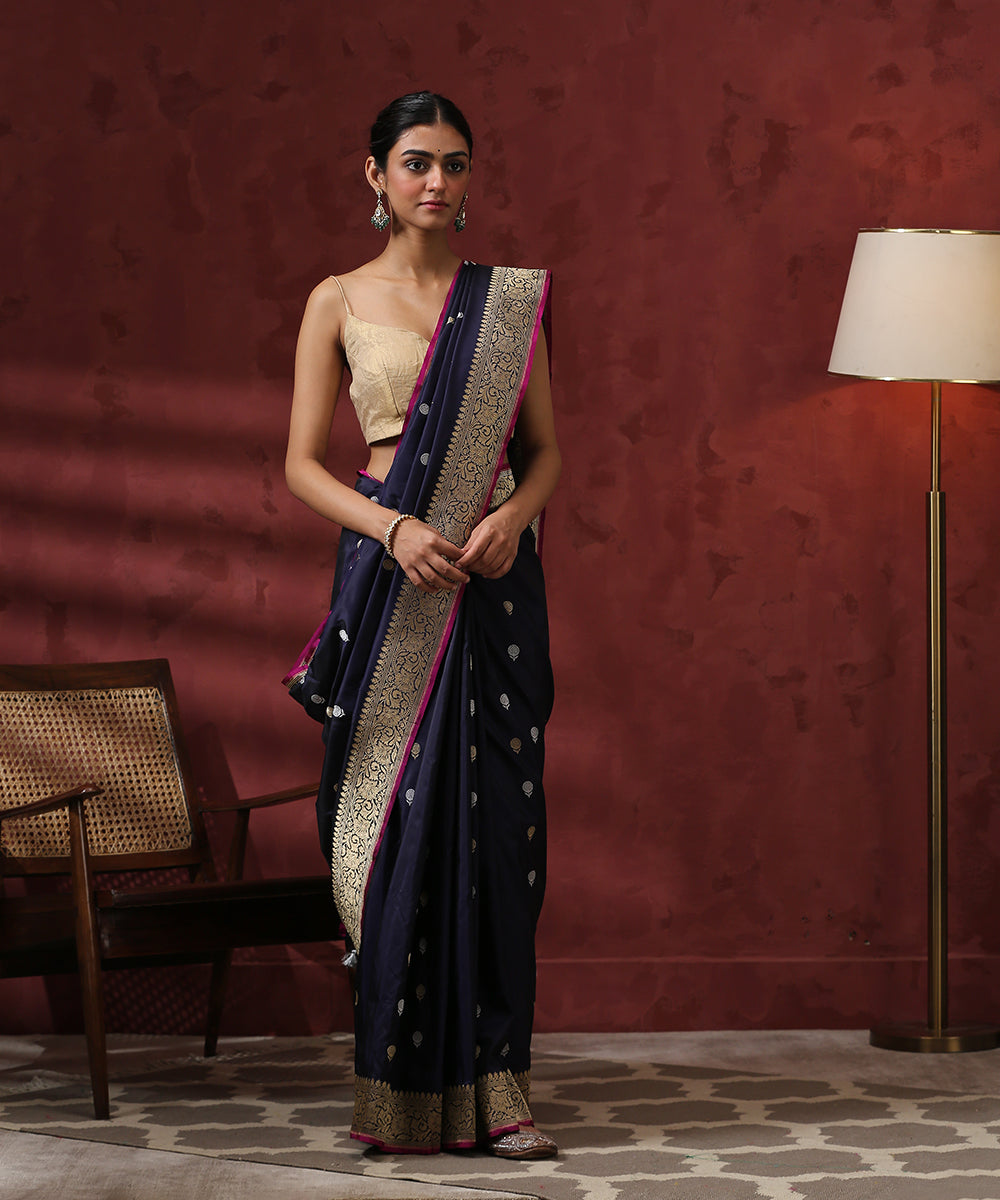 Navy_Blue_Handloom_Pure_Katan_Silk_Banarasi_Saree_WeaverStory_02