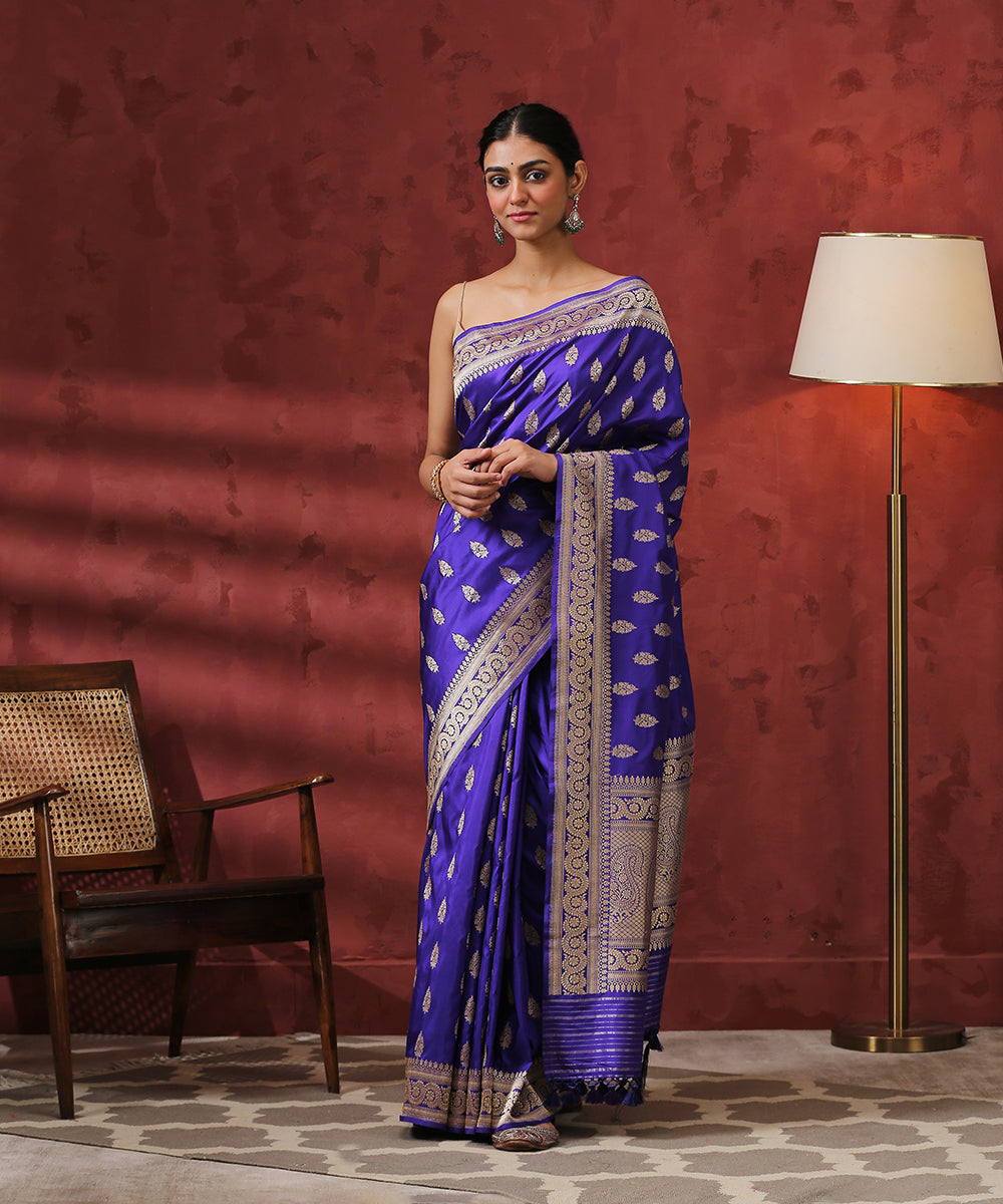 Handloom_Blue_Pure_Katan_Silk_Banarasi_Saree_WeaverStory_02