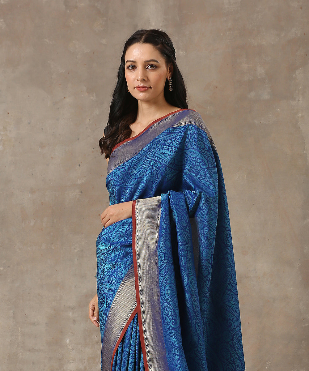 Handloom_Blue_Jamawar_Katan_Georgette_Banarasi_Saree_with_Cutwork_Weave_WeaverStory_01