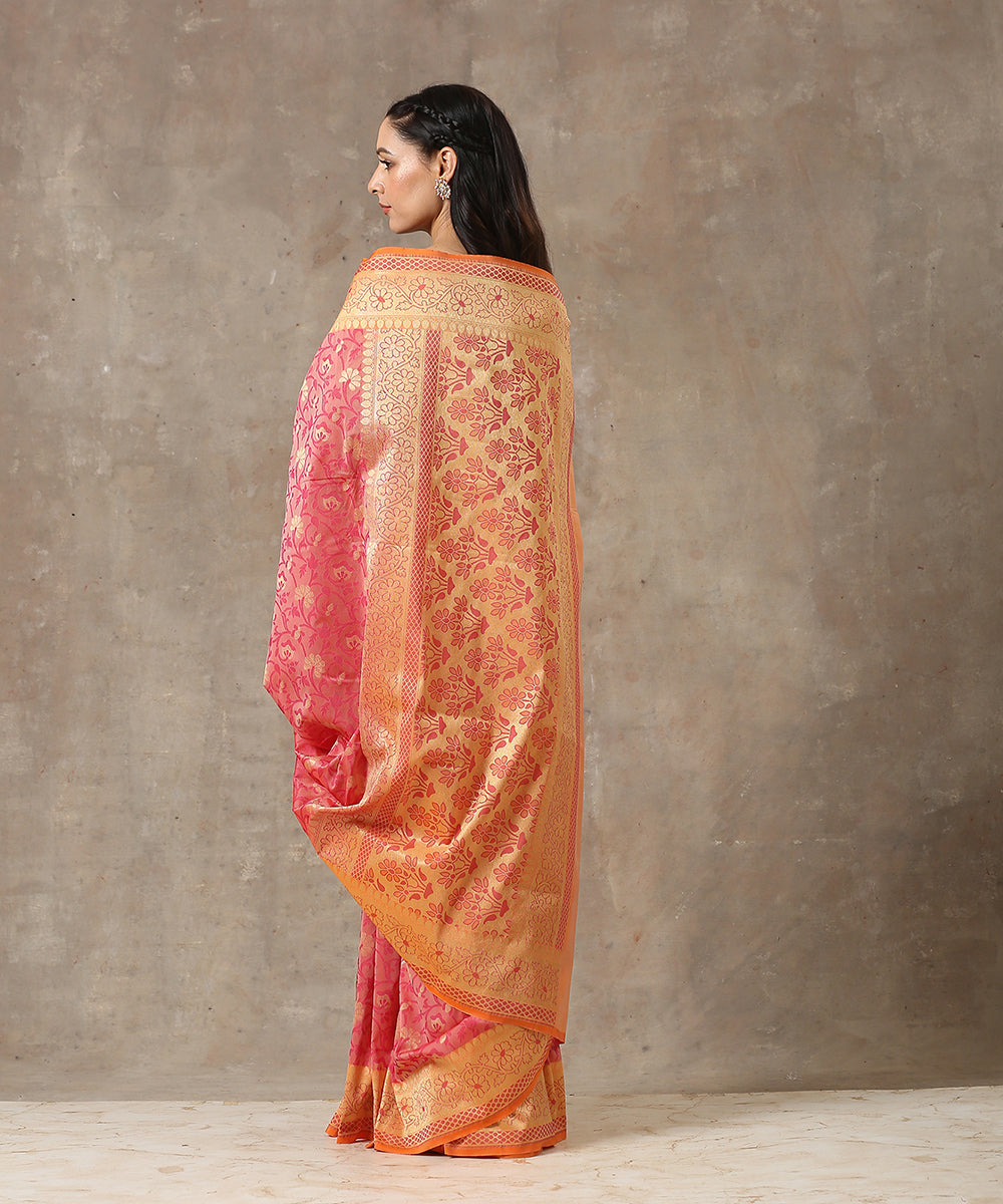 Handloom_Orange_and_Pink_Katan_Georgette_Banarasi_Patola_Saree_WeaverStory_03