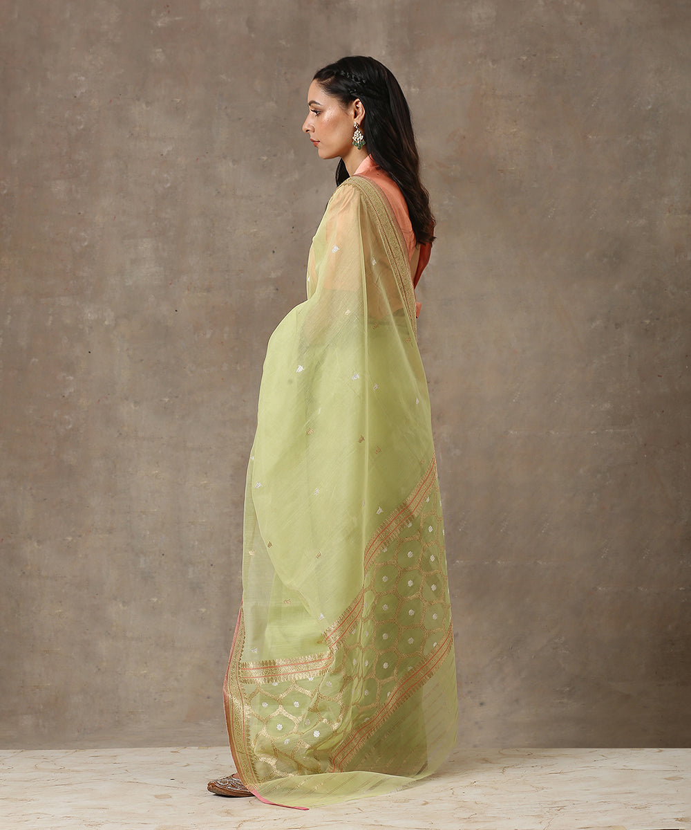 Green_Handloom_Pure_Cotton_Banarasi_Saree_with_Kadhwa_Weave_WeaverStory_03
