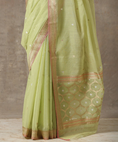 Green_Handloom_Pure_Cotton_Banarasi_Saree_with_Kadhwa_Weave_WeaverStory_04