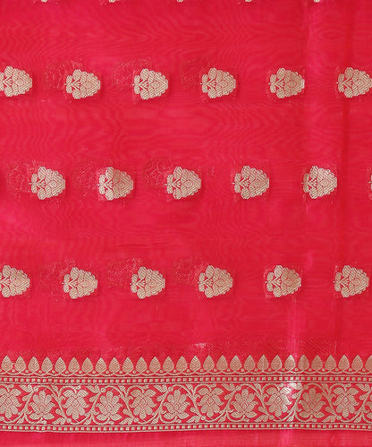 Handloom_Yellow_Spun_Silk_Banarasi_Saree_With_Kadhwa_Booti_Border_In_Pink_WeaverStory_05