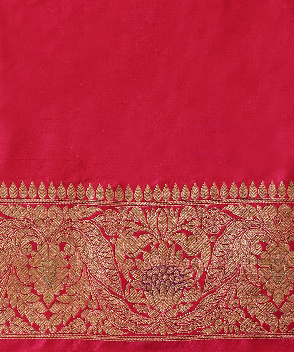 Handloom_Pink_Pure_Katan_Silk_Kimkhab_Banarasi_Saree_With_Floral_Border_WeaverStory_05