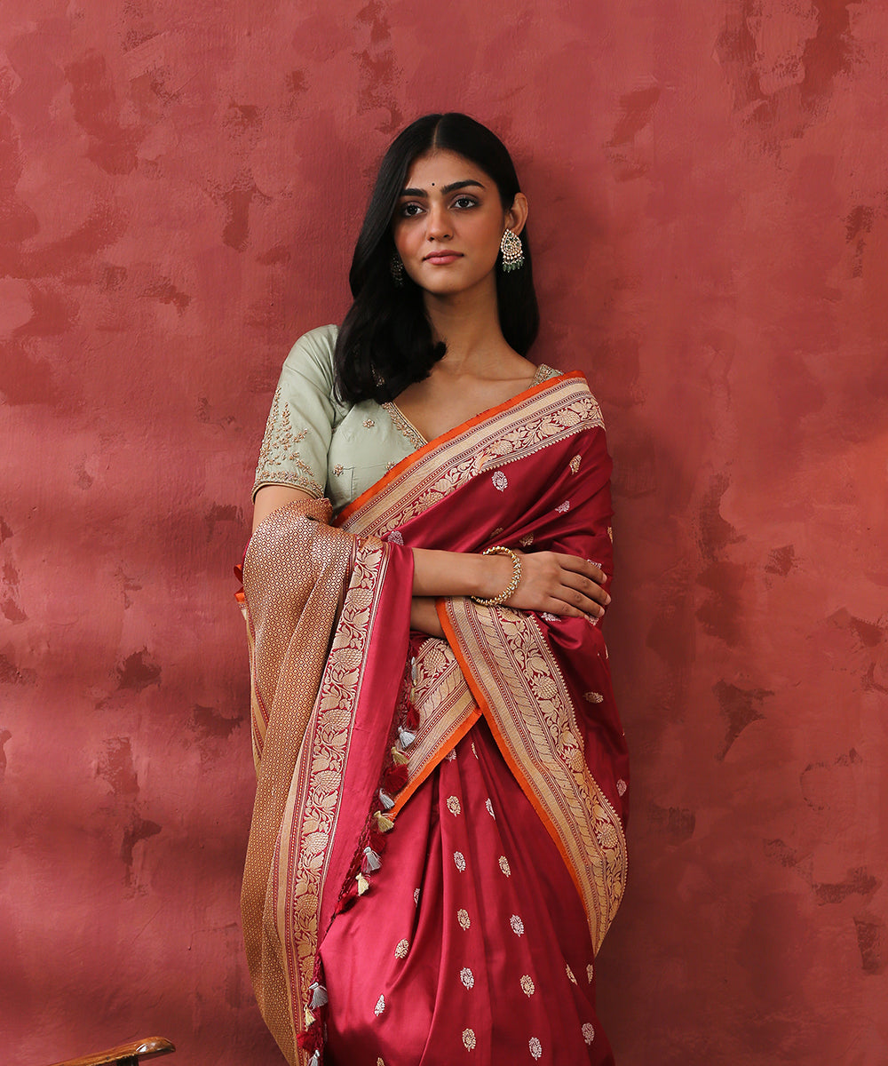 Handloom_Wine_Pure_Katan_Silk_Banarasi_Saree_WeaverStory_01