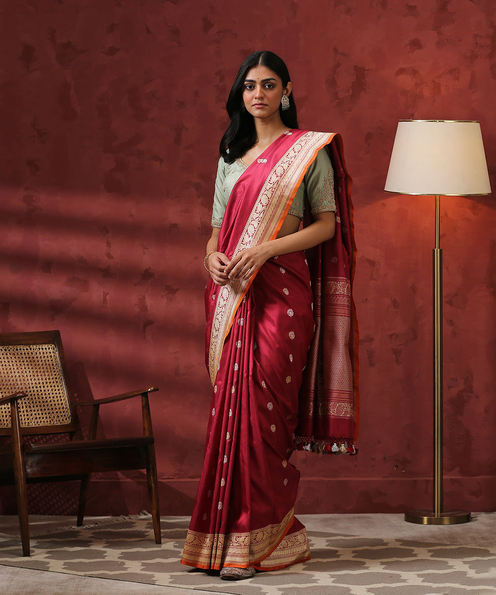 Handloom_Wine_Pure_Katan_Silk_Banarasi_Saree_WeaverStory_02