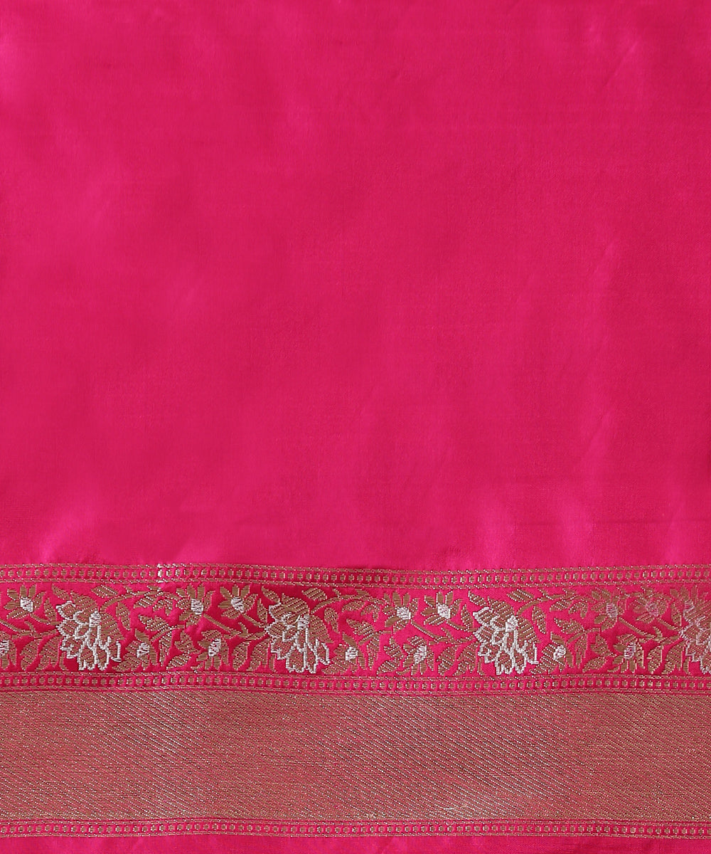 Pink_Handloom_Pure_Katan_Silk_Banarasi_Saree_With_Zari_Border_WeaverStory_05