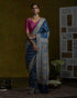 Handloom_Indigo_Baluchari_Saree_with_small_Floral_Motifs_and_Elephant_Pallu_WeaverStory_02