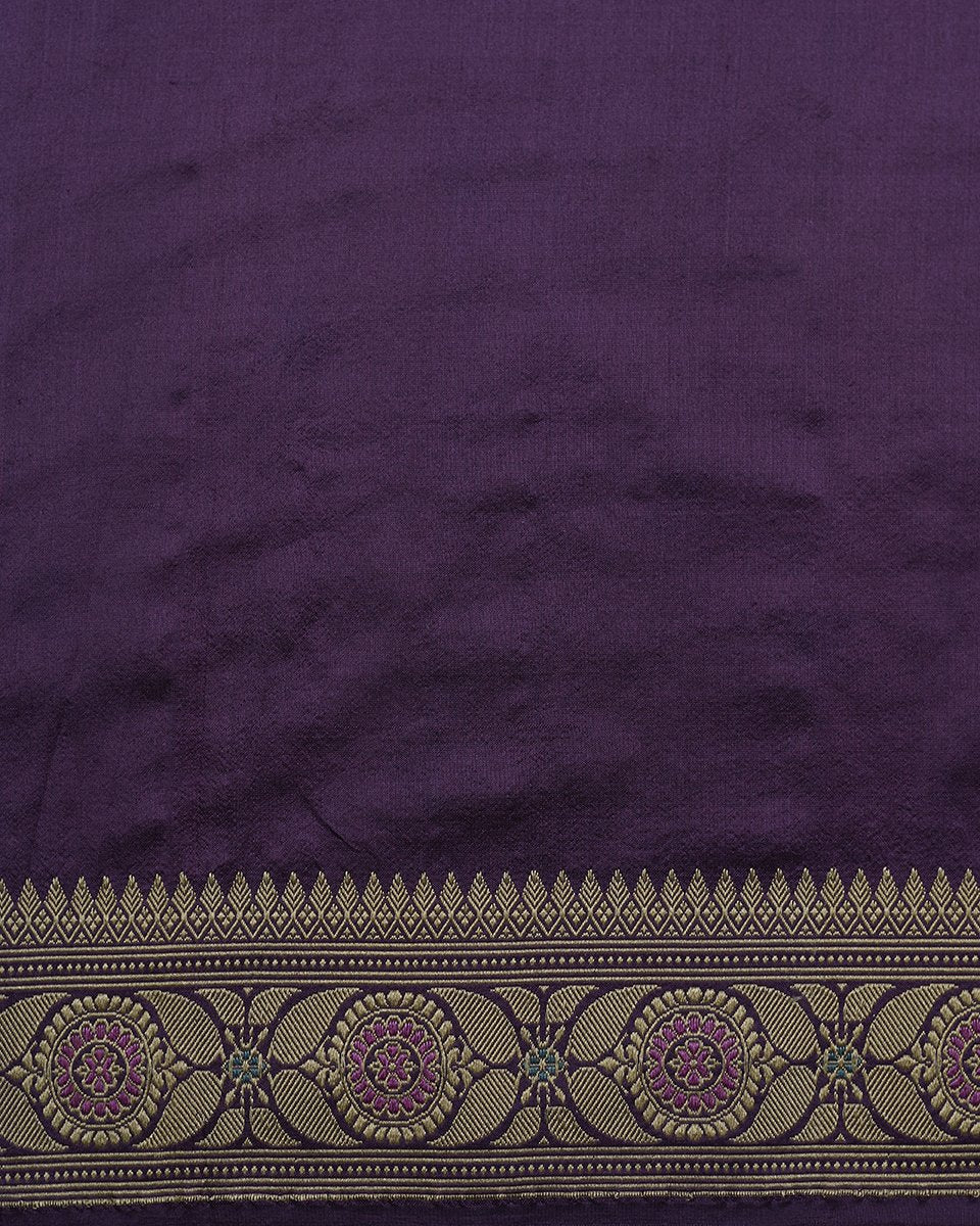 Purple_Handloom_Elephant_Pallu_Baluchari_Saree_with_Floral_Booti_all_Over_WeaverStory_05