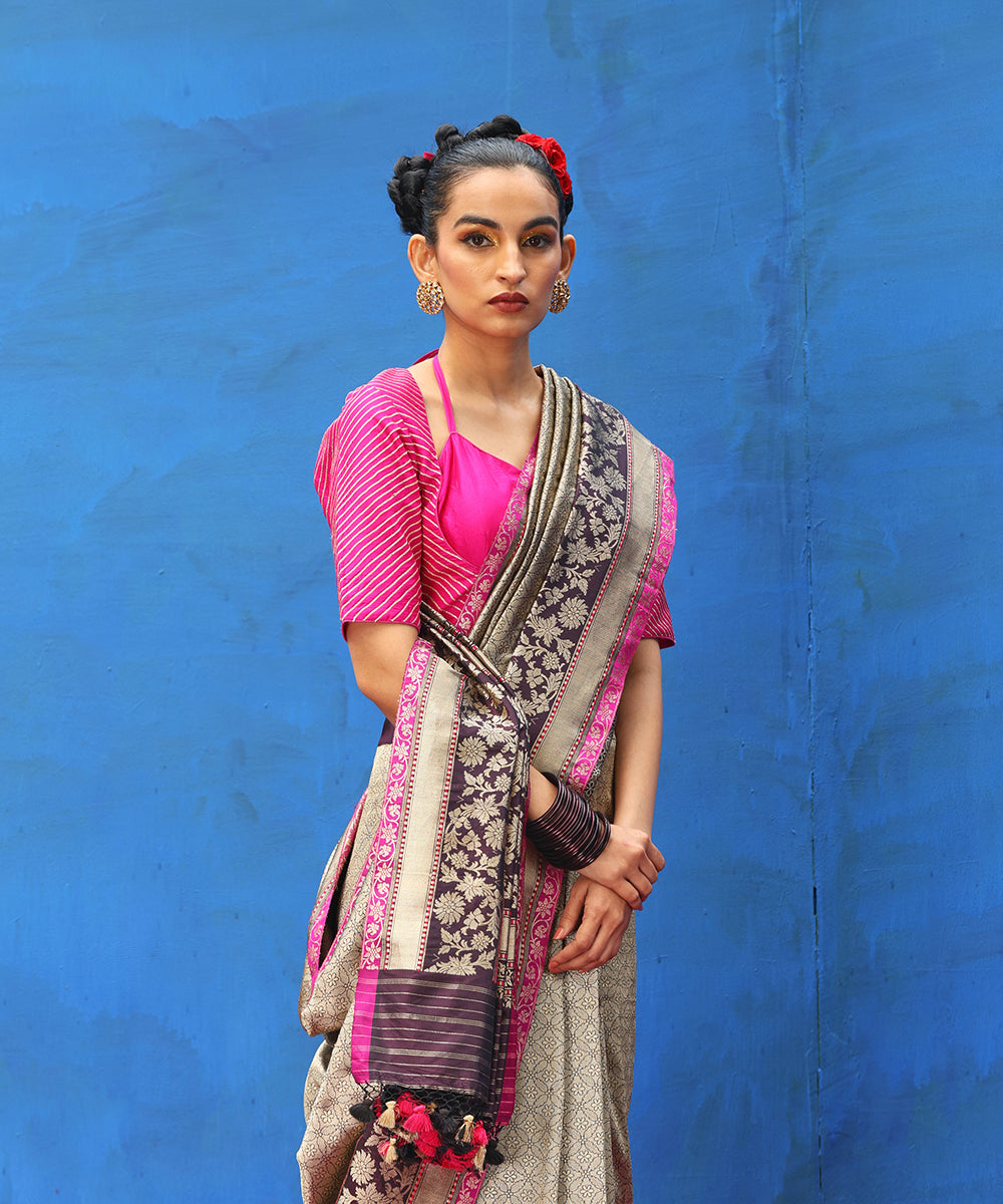 Handloom_Dark_Wine_Pure_Katan_Silk_Kimkhab_Banarasi_Saree_With_Pink_Selvedge_WeaverStory_01