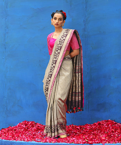 Handloom_Dark_Wine_Pure_Katan_Silk_Kimkhab_Banarasi_Saree_With_Pink_Selvedge_WeaverStory_02