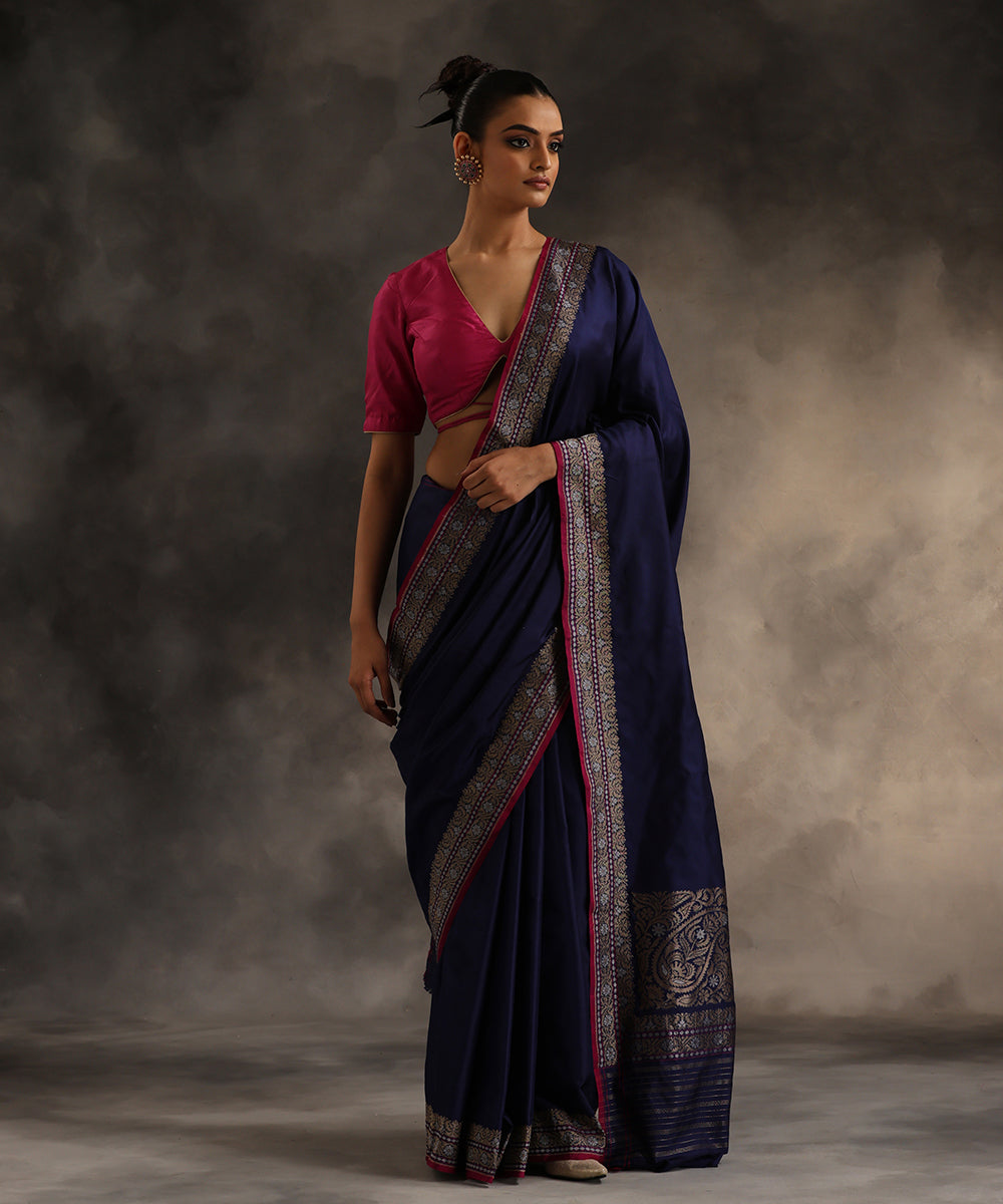 Blue_Handloom_Pure_Katan_Silk_Ektara_Banarasi_Saree_With_Konia_WeaverStory_02