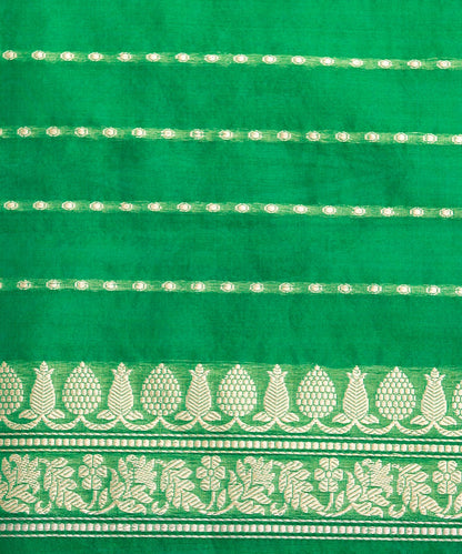 Green_Handloom_Kora_Silk_Banarasi_Saree_With_Kadhwa_Booti_WeaverStory_05