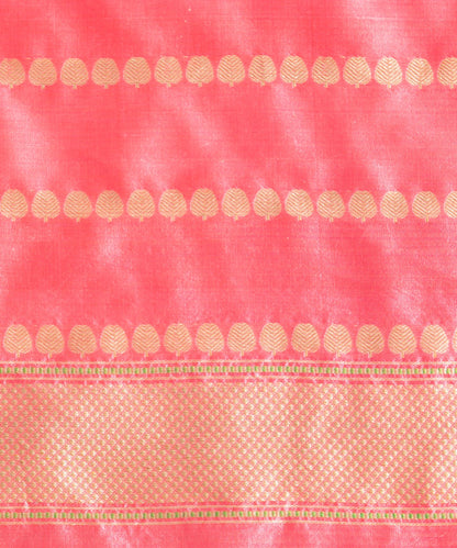 Green_Handloom_Kora_Silk_Cutwork_Banarasi_Saree_With_Pink_Border_WeaverStory_04