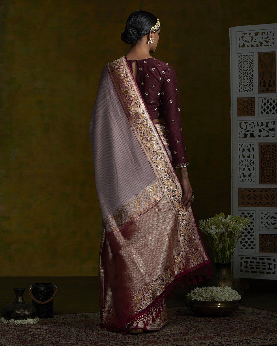 Purple_Handloom_Vertical_Stripes_Banarasi_Saree_with_Paisley_Broad_Border_WeaverStory_03