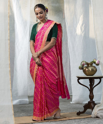 Pink_Handloom_Pure_Katan_Silk_Banarasi_Saree_with_Cutwork_Booti_Aada_Jaal_WeaverStory_02