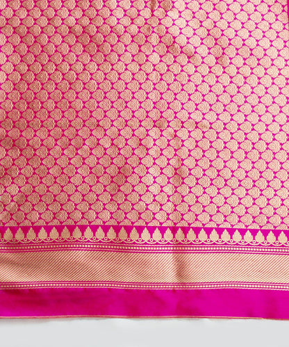 Pink_Handloom_Pure_Katan_Silk_Banarasi_Saree_With_Zari_Stripes_WeaverStory_05