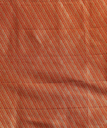 Handloom_Orange_Pure_Katan_Silk_Kadhwa_Booti_Banarasi_Saree_With_Beige_Selvedge_WeaverStory_05