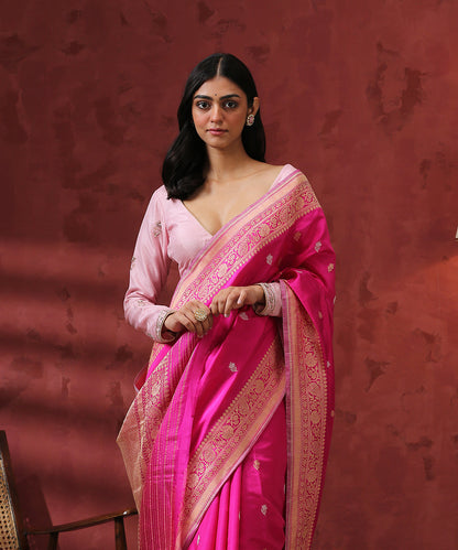 Handloom_Pink_Ektara_Pure_Katan_Silk_Banarasi_Saree_WeaverStory_01