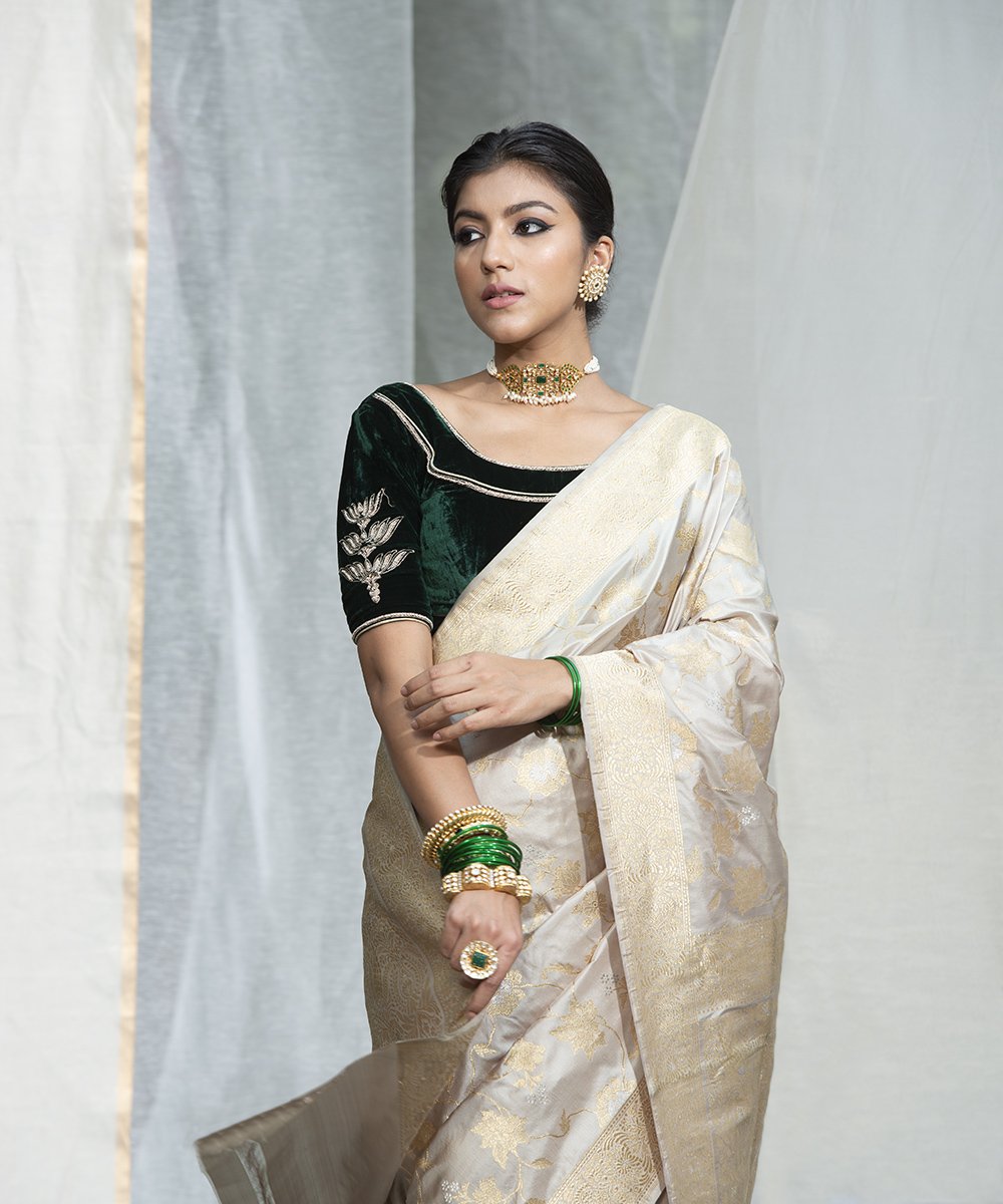 Beige_and_Gold_Handloom_Banarasi_Kadhwa_Jangla_Saree_WeaverStory_01