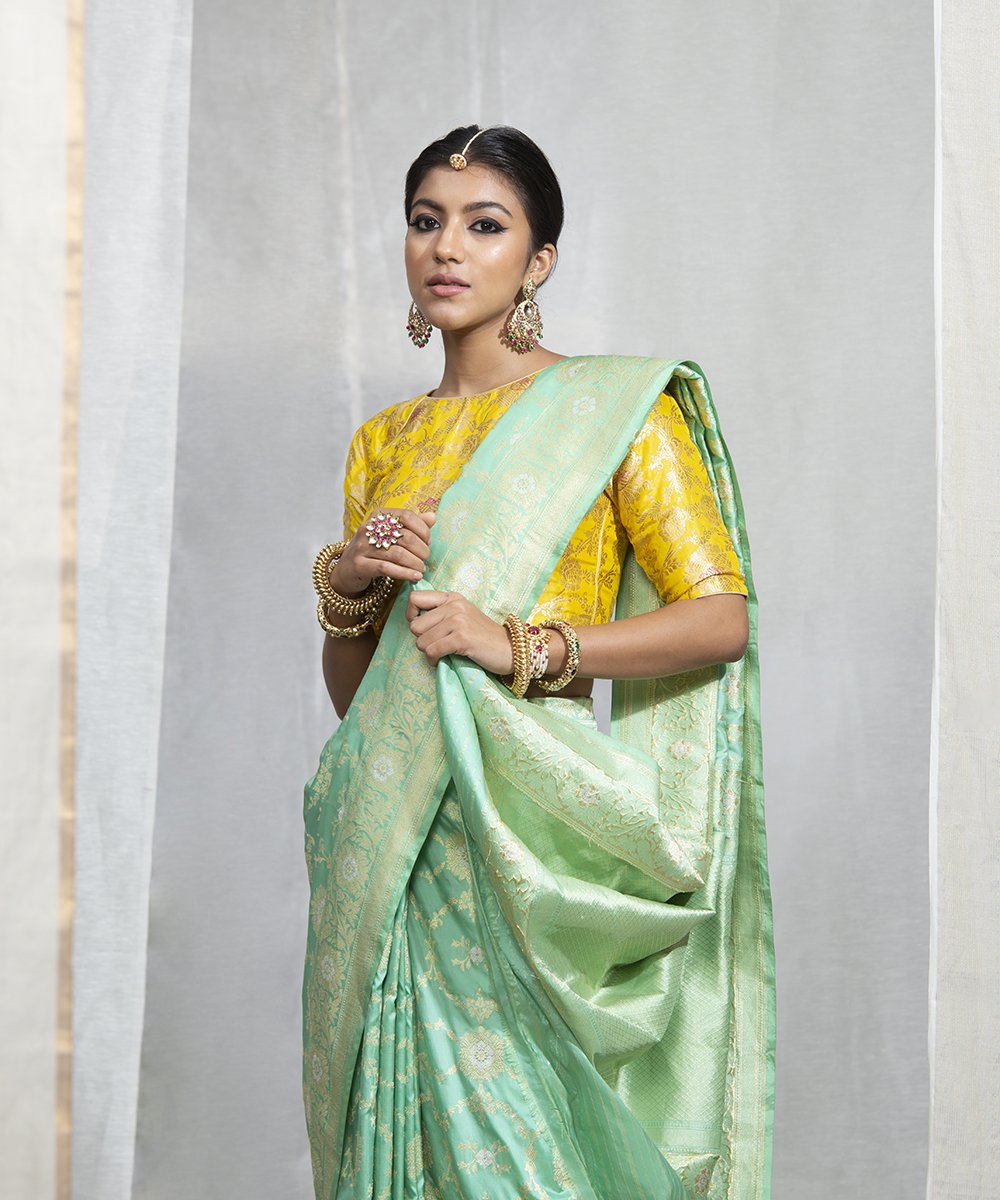 Handloom_Pure_Katan_Silk_Sea_Green_Sona_Rupa_Banarasi_Kadhwa_Jangla_Saree_WeaverStory_01