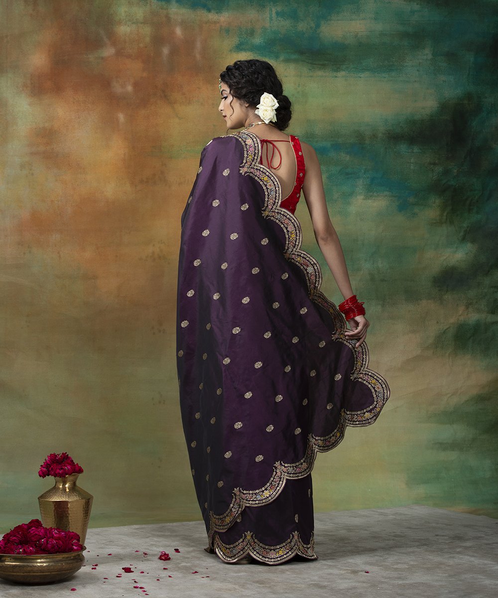 Purple_Scallop_Border_Handloom_Banarasi_Saree_With_Meenakari_Work_WeaverStory_03