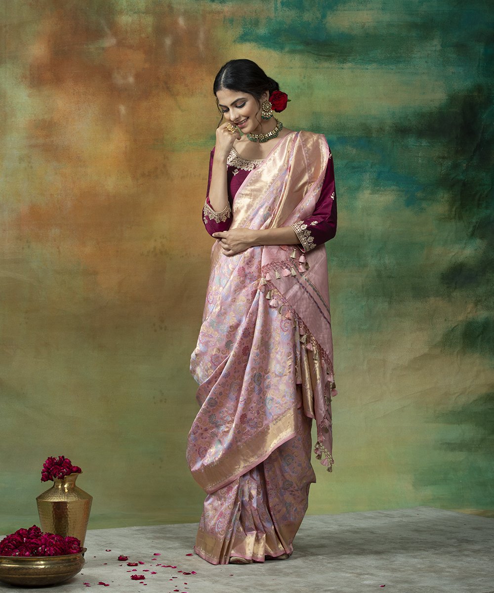 Pink_Handloom_Banarasi_Jangla_Saree_with_Meenakari_Gyasar_Jaal_WeaverStory_02