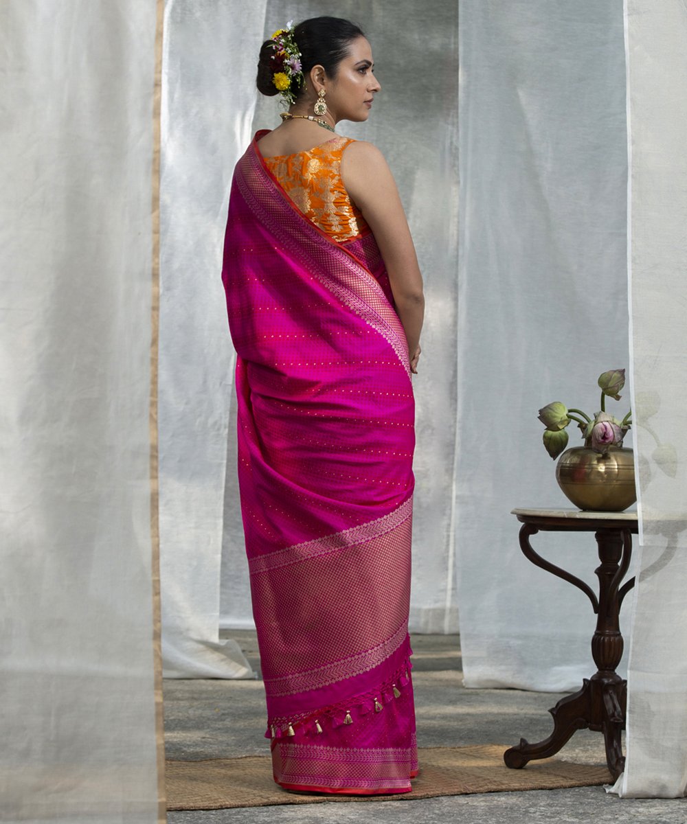 Pink_Handloom_Pure_Katan_Silk_Banarasi_Saree_With_Embossed_Weave_WeaverStory_03
