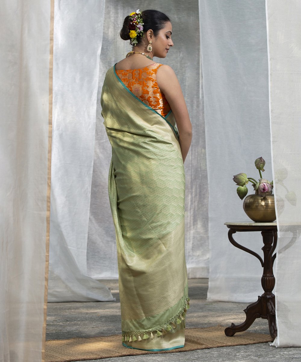 Handloom_Pista_Green_With_Embossed_Weave_Pure_Katan_Silk_Banarasi_Saree_WeaverStory_03