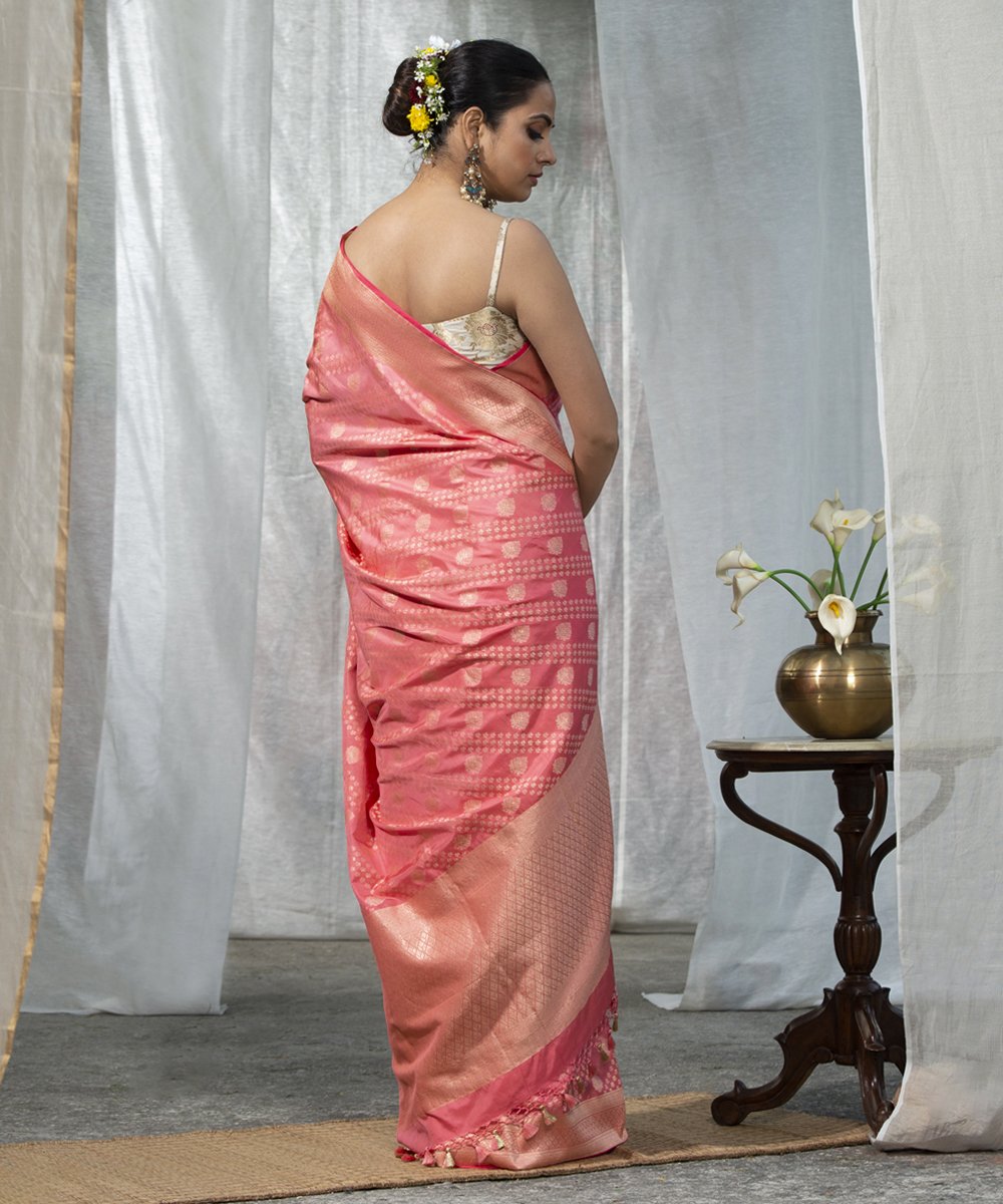 Handloom_Peach_Embossed_Weave_Pure_Katan_Silk_Banarasi_Saree_WeaverStory_03