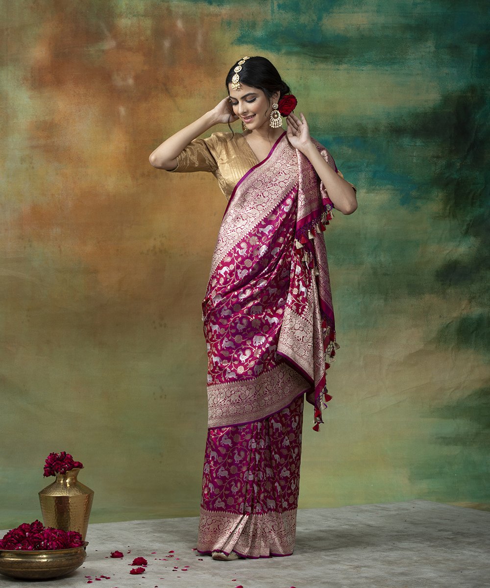 Purple_Color_Handloom_Sona_Rupa_Shikargah_Katan_Silk_Banarasi_Saree_WeaverStory_02