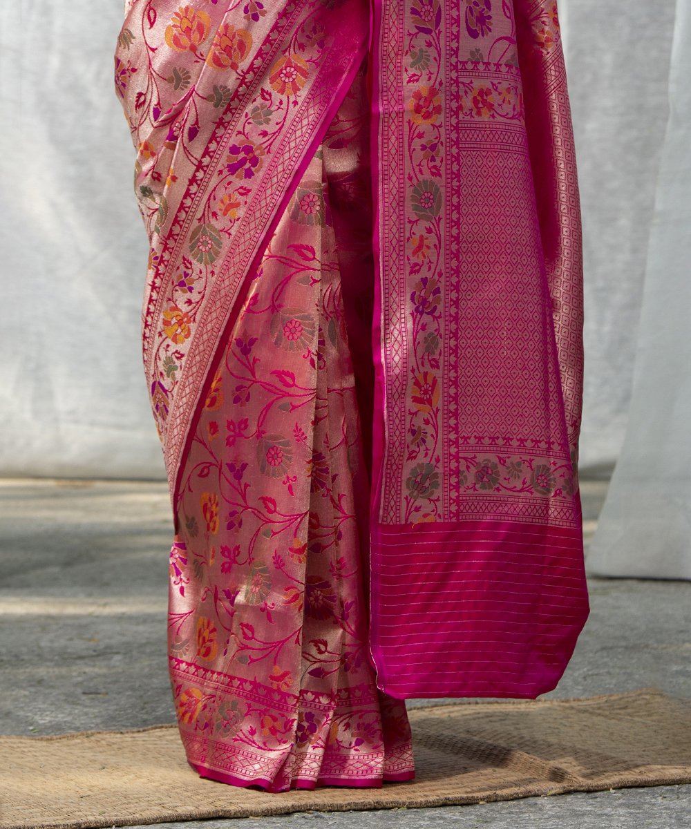 Handloom_Pink_Pure_Katan_Silk_Banarasi_Saree_with_Zari_Base_Meenakari_Jaal_WeaverStory_04