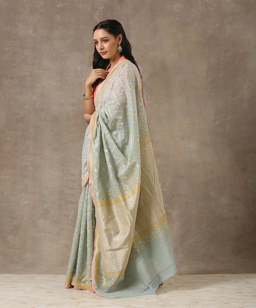 Sky_Blue_Handloom_Cotton_Banarasi_Jamdani_Saree_with_Aada_Jaal_WeaverStory_03