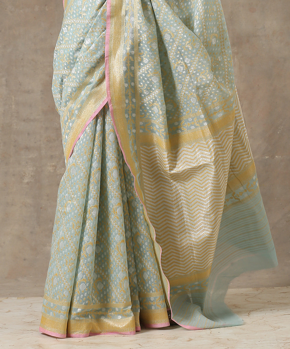 Sky_Blue_Handloom_Cotton_Banarasi_Jamdani_Saree_with_Aada_Jaal_WeaverStory_04