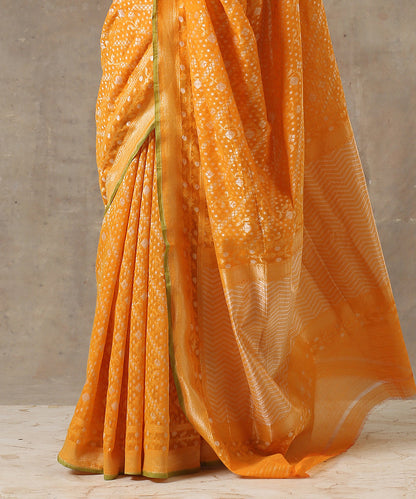 Handloom_Mustard_Yellow_Banarasi_Jamdani_Saree_With_Aada_Jaal_WeaverStory_04