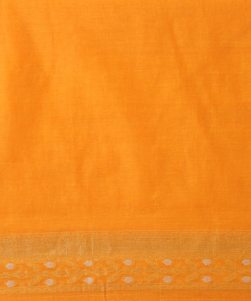 Handloom_Mustard_Yellow_Banarasi_Jamdani_Saree_With_Aada_Jaal_WeaverStory_05