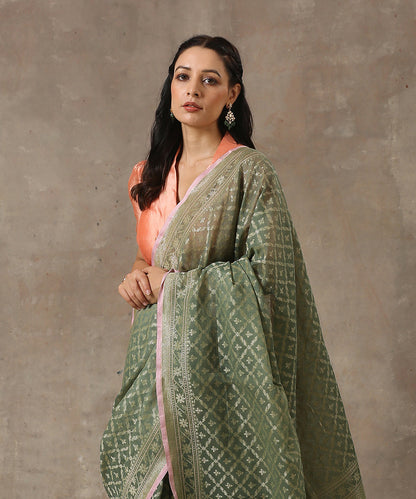 Sage_Green_Handloom_Pure_Cotton_Banarasi_Jamdani_Saree_WeaverStory_01