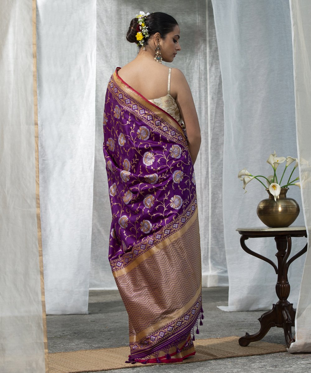 Handloom_Purple_Cutwork_Upada_Jamdani_weave_Pure_Katan_Silk_Banarasi_Saree_WeaverStory_03