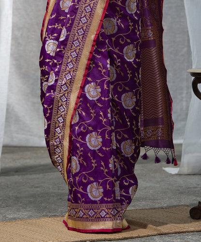 Handloom_Purple_Cutwork_Upada_Jamdani_weave_Pure_Katan_Silk_Banarasi_Saree_WeaverStory_04