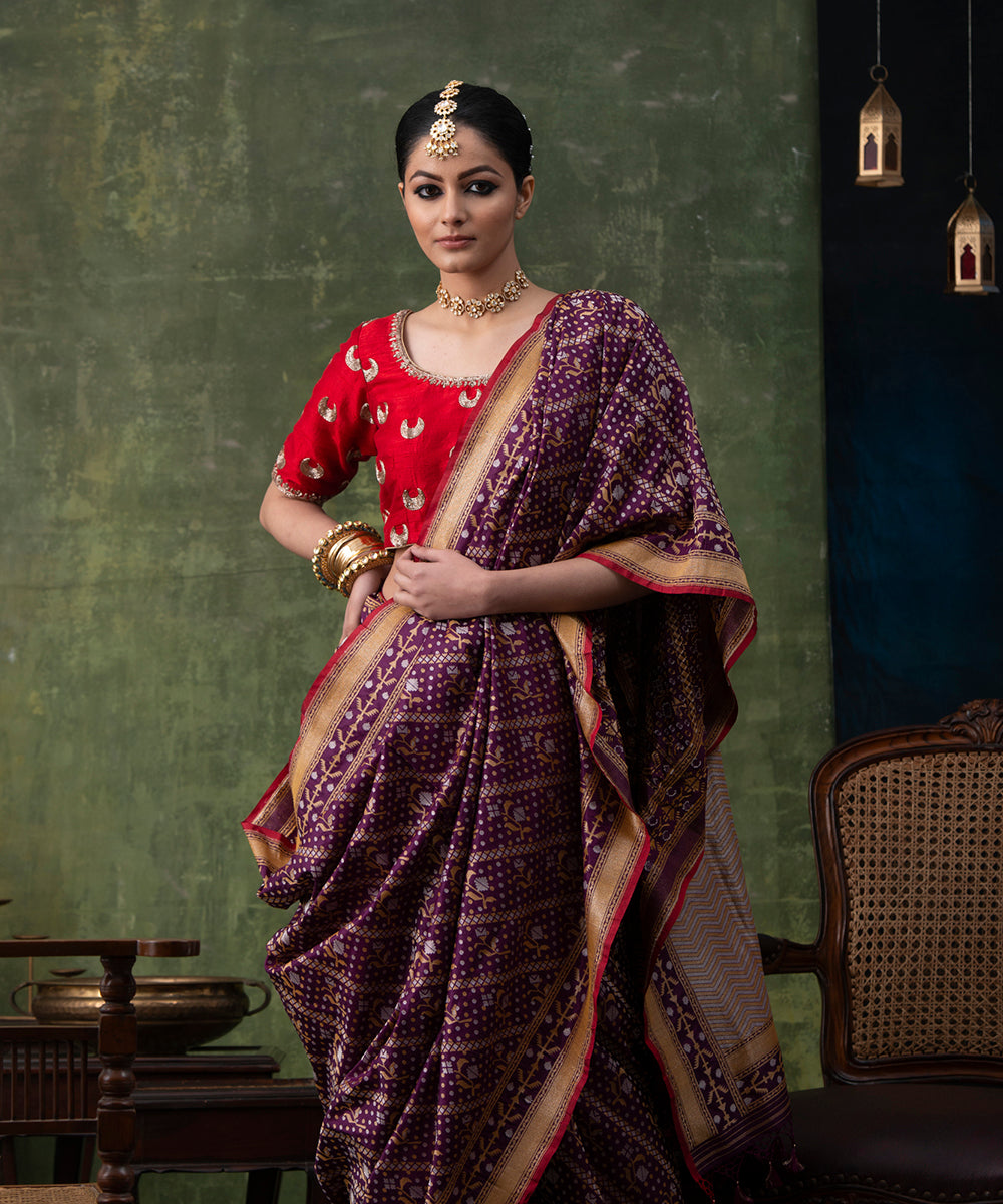 Handloom_Purple_Pure_Katan_Silk_Banarasi_Saree_with_Aada_Jamdani_Jaal_WeaverStory_01