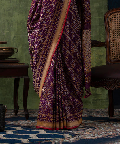 Handloom_Purple_Pure_Katan_Silk_Banarasi_Saree_with_Aada_Jamdani_Jaal_WeaverStory_04