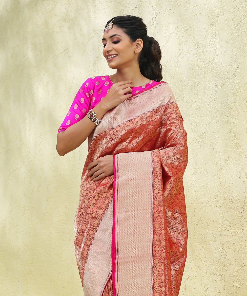 Red_Handloom_Zari_Tanchoi_Pure_Katan_Silk_Banarasi_Saree_With_Kadhwa_Blouse_WeaverStory_01