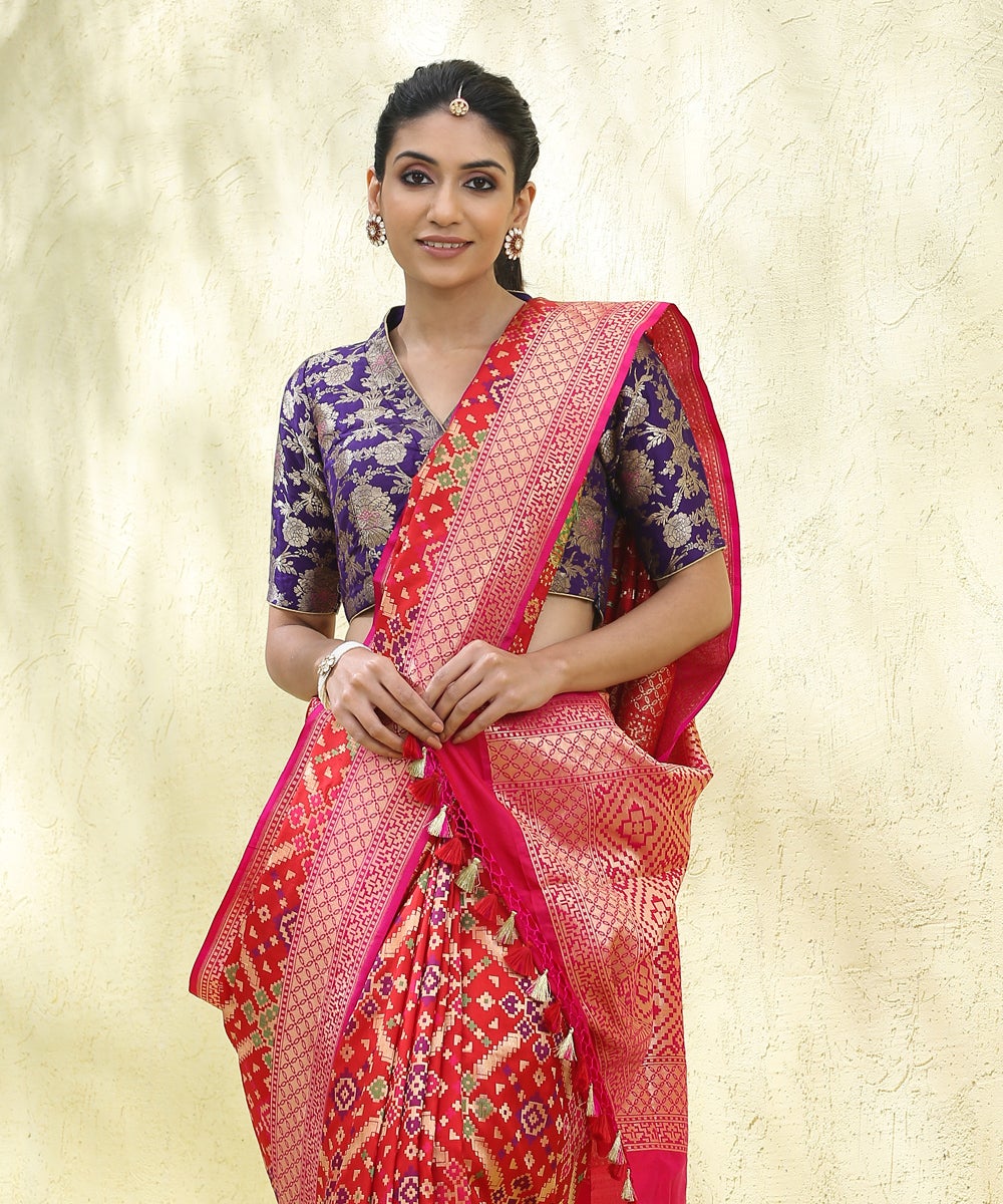 Red_Handloom_Pure_Katan_Silk_Banarasi_Patola_Saree_with_Meenakari_WeaverStory_01